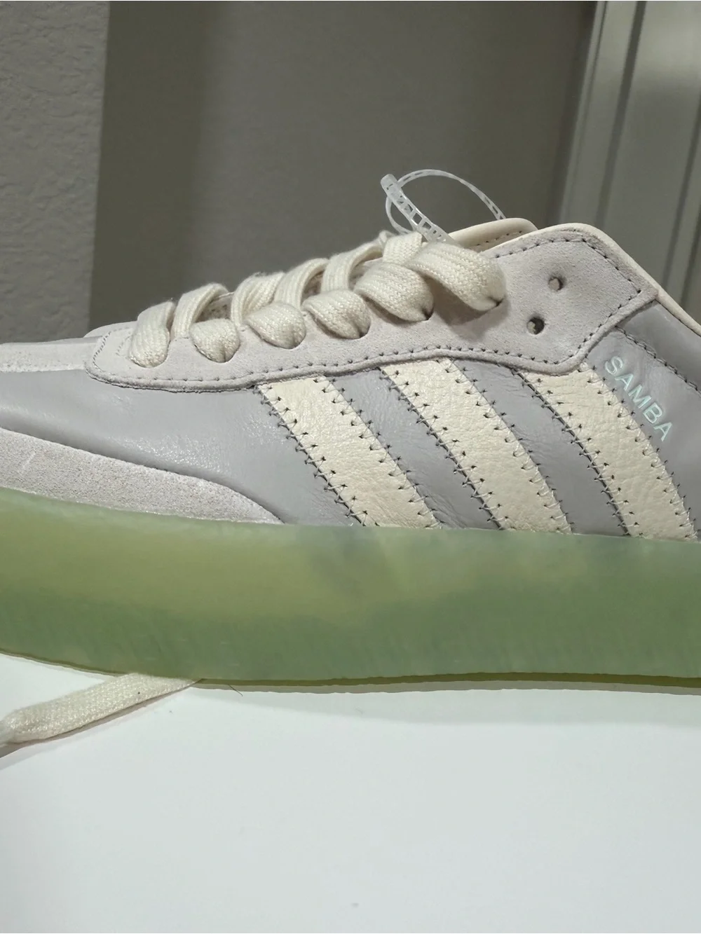 Adidas Samba Platform Women's Sneakers in Pale Gray & Cream
